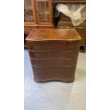 REPRO BOW FRONT 5 DRAWER CHEST