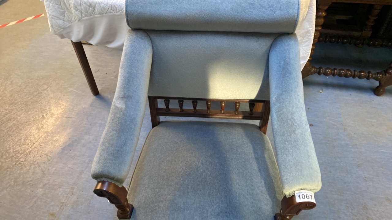 BLUE EDWARDIAN CHAIR - Image 10 of 10