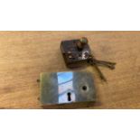 2 VINTAGE DOOR LOCKS (AF)