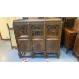 OAK GLASS FRONTED SIDEBOARD