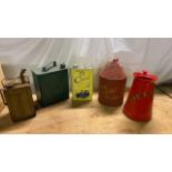 BOX PETROL / OIL TINS & JUGS ETC (AF)