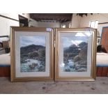 2 W C PAINTINGS HAMILTON GLASS RIVER SCENES