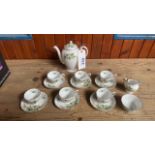 15 PCE ROYAL TUSCAN BRIDAL FLOWER TEA CHINA