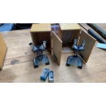 2 SMALL CASED OPAX STEREO MICROSCOPES
