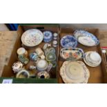 2 BOXES ASSORTED CHINA- MINTON DRESDEN QUIMPER ETC (AF)