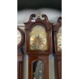 MAHOGANY GLASS FRONTED LONG CASE CLOCK