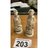 2 ORIENTAL CARVED FIGURES (AF)