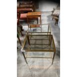 PAIR GILT BRASS SIDE TABLES