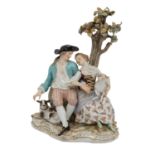 MEISSEN Figurengruppe 'Schäferszene', 2. Wahl, 1860-1924.