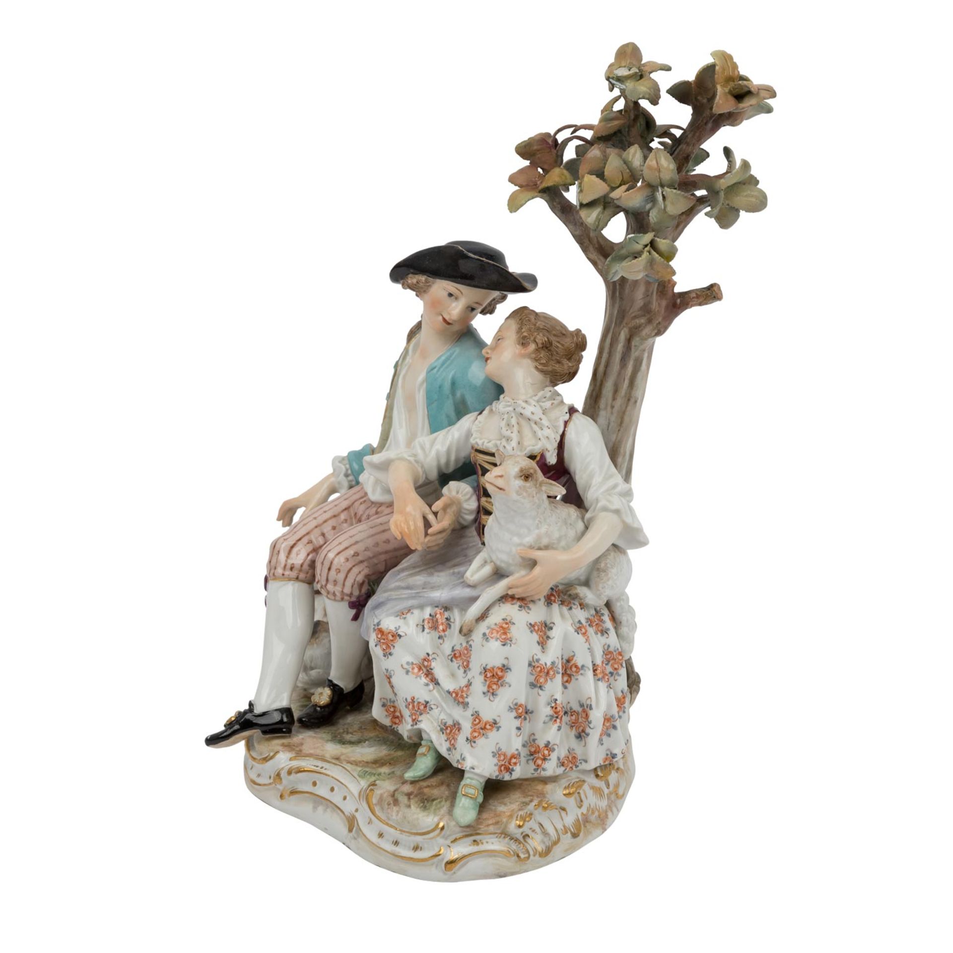 MEISSEN Figurengruppe 'Schäferszene', 2. Wahl, 1860-1924. - Bild 2 aus 10