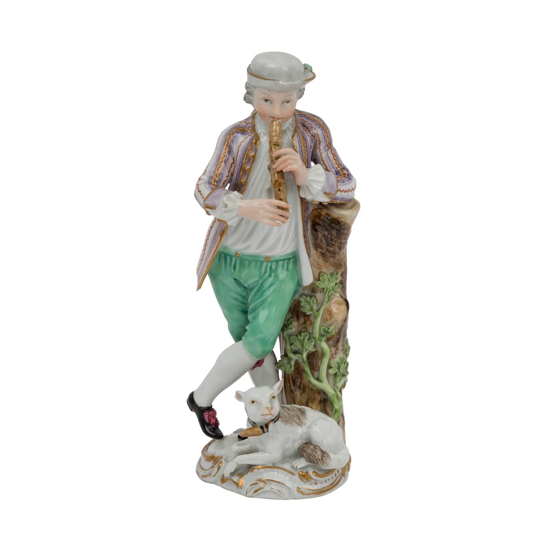 MEISSEN MARCOLINI "Schäfer mit Flöte", 1774-1814,