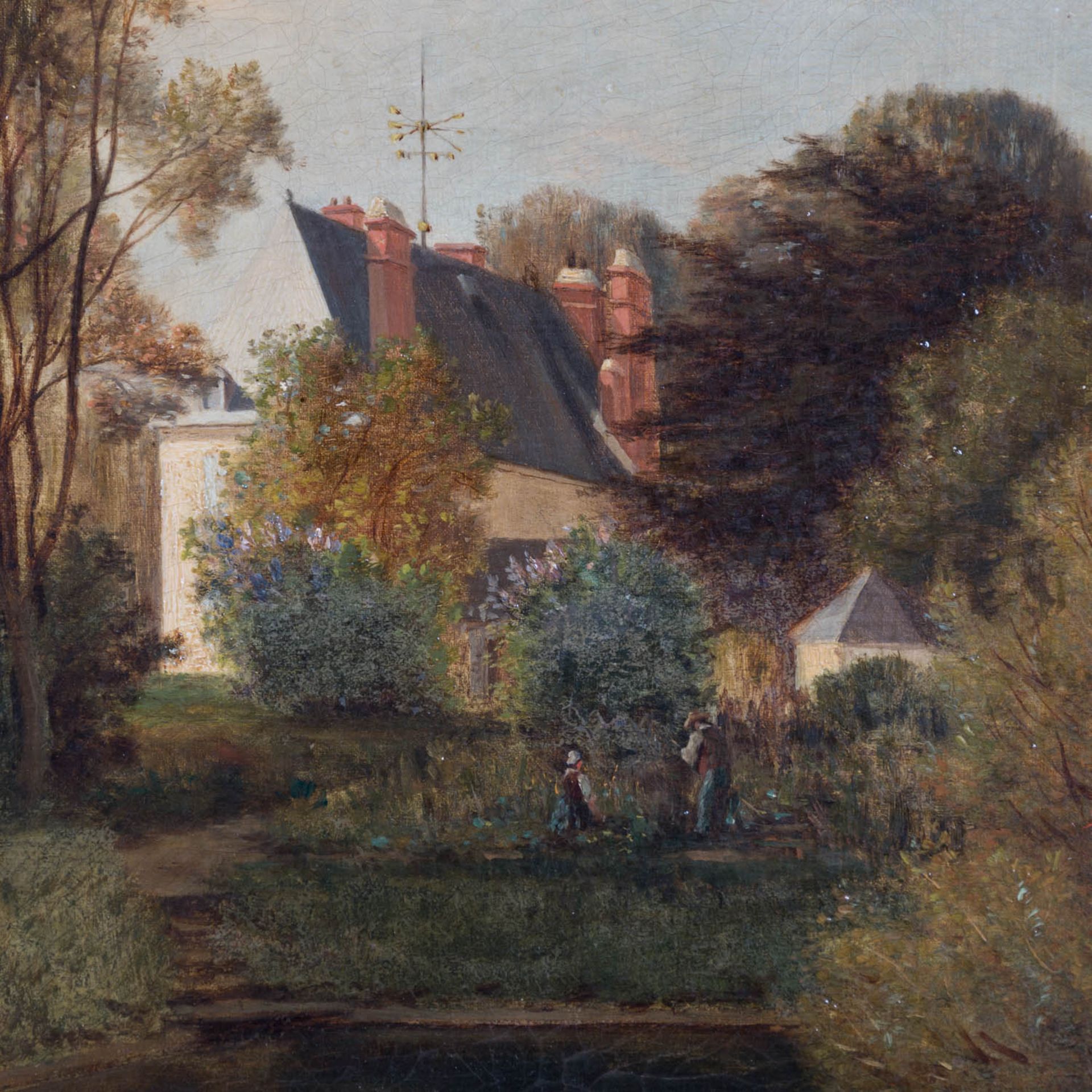 DAULNOY, VICTOR (1824-?, französischer Maler), "Haus am See", - Image 4 of 7