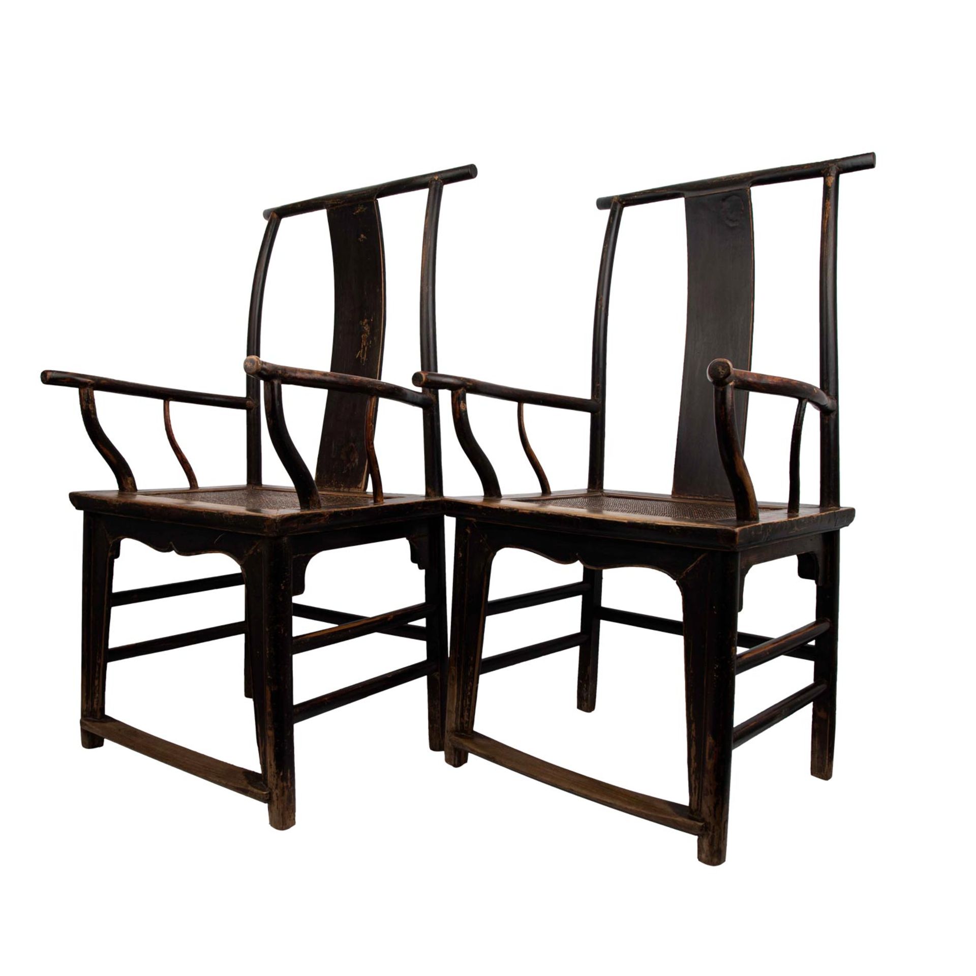 Paar Armlehnstühle mit geflochtenen Sitzflächen. CHINA. 19. Jh. oder älter - Image 3 of 6