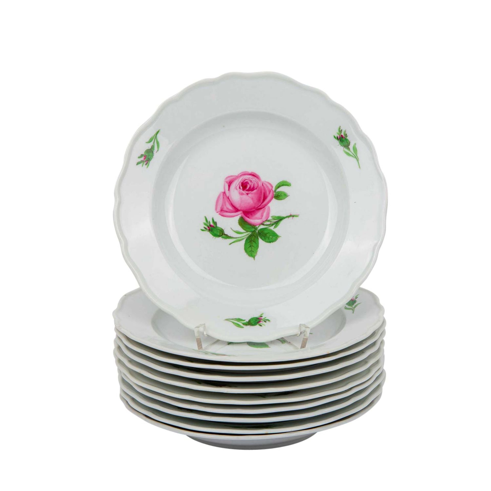 MEISSEN Kaffeeservice f. 10 Personen 'Rote Rose', 2. Wahl, 1924-1934. - Bild 2 aus 6