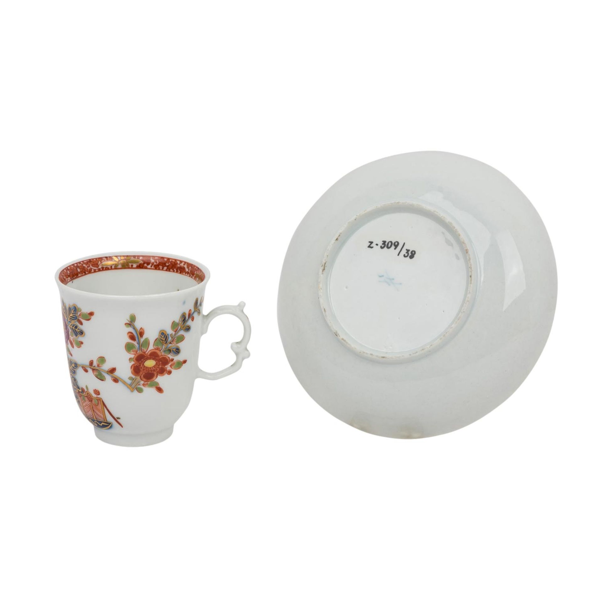 MEISSEN Mokkatasse mit Untertasse, 1765-1774 - Image 2 of 5