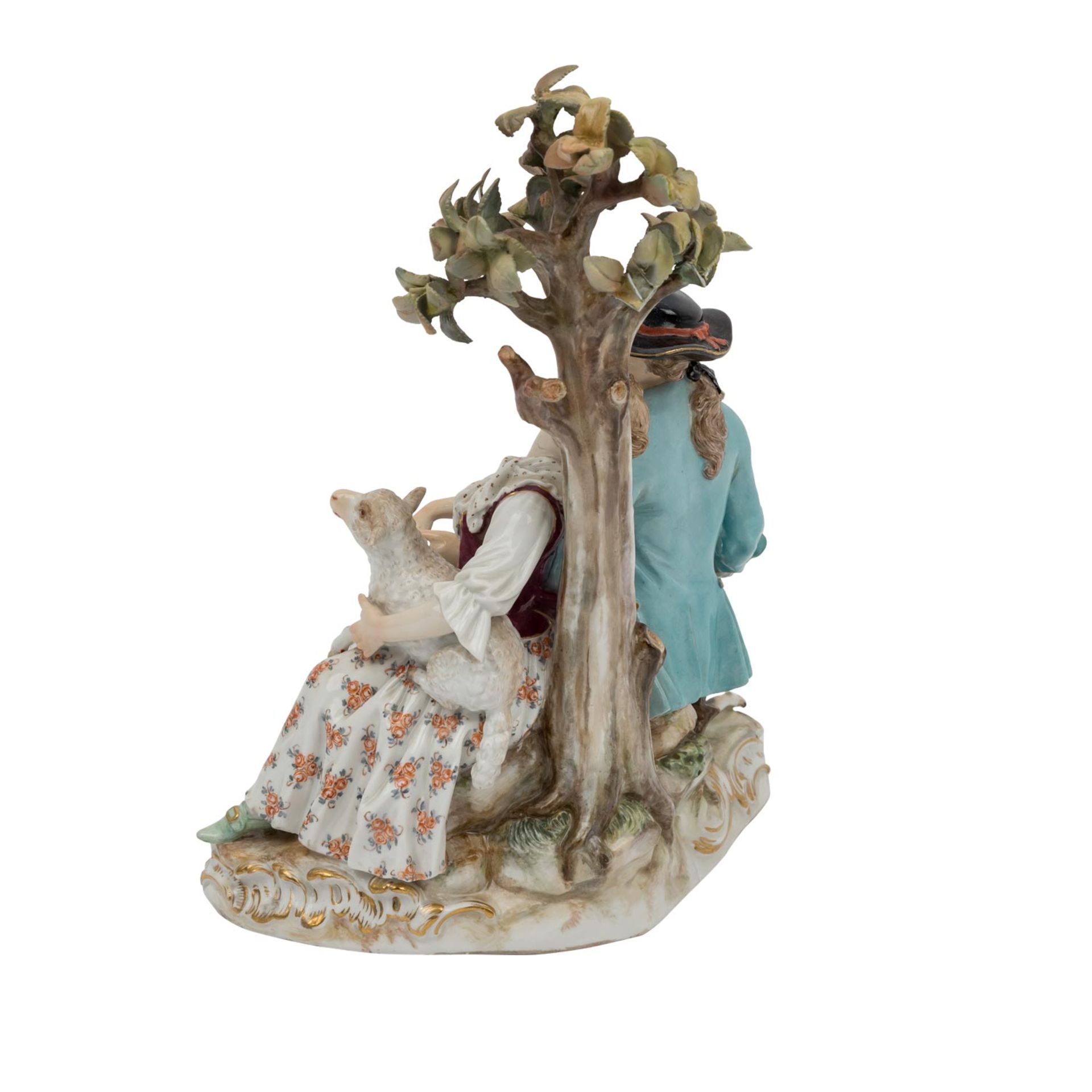 MEISSEN Figurengruppe 'Schäferszene', 2. Wahl, 1860-1924. - Bild 4 aus 10