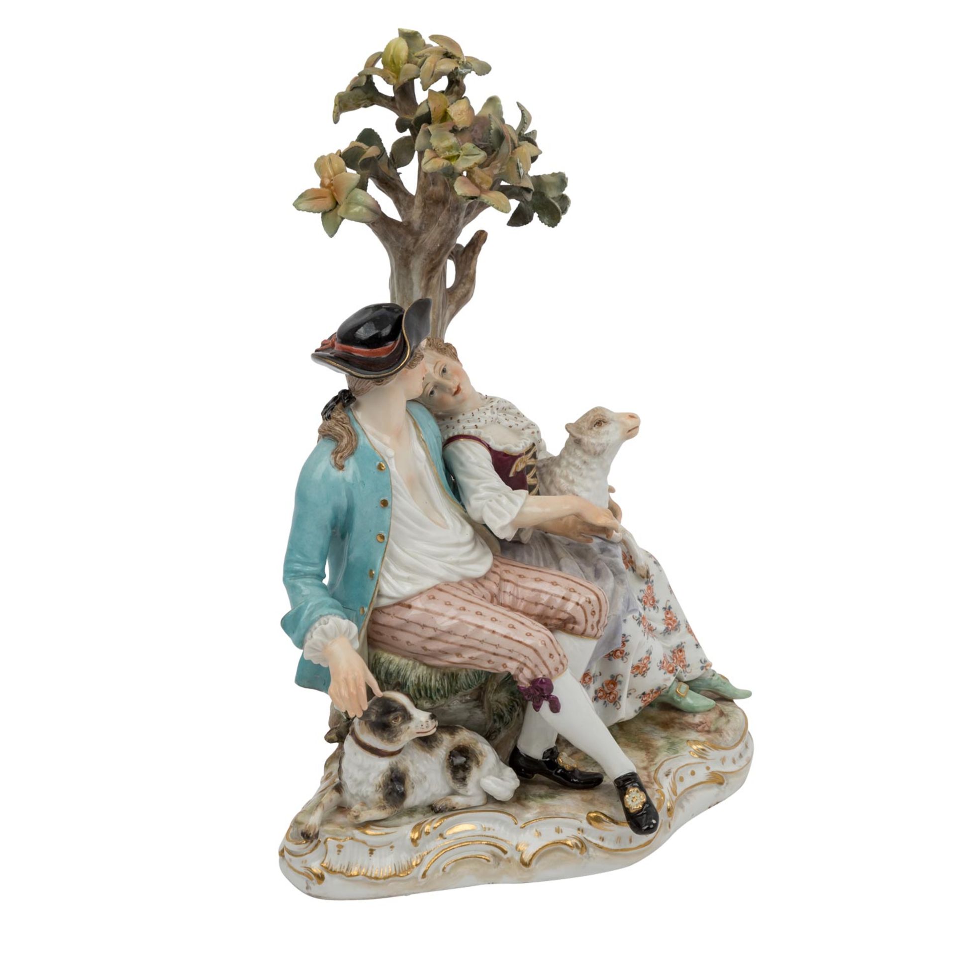 MEISSEN Figurengruppe 'Schäferszene', 2. Wahl, 1860-1924. - Bild 6 aus 10