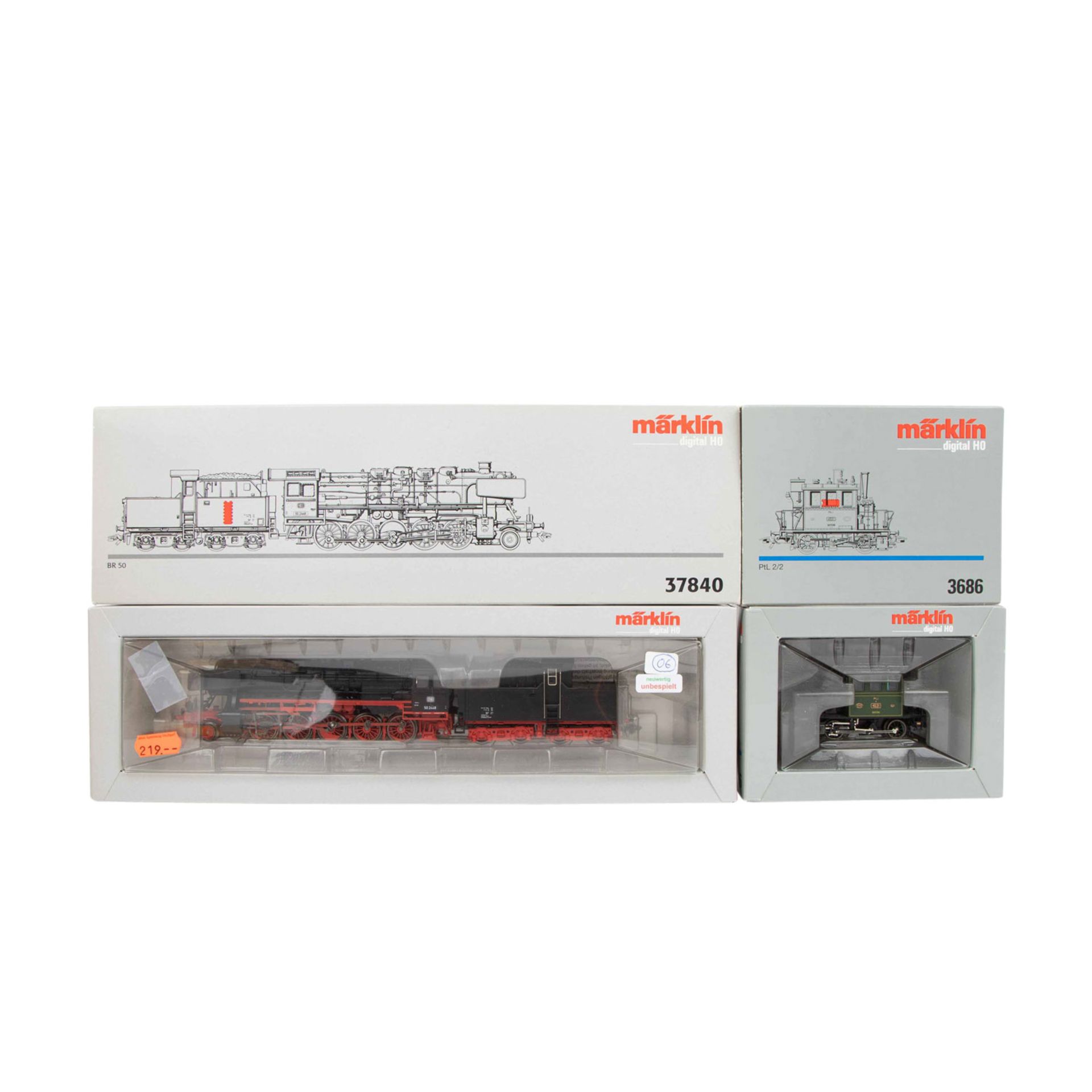 MÄRKLIN Konvolut aus 5 Lokomotiven und 12 Güterwagen, Spur H0, - Image 2 of 5