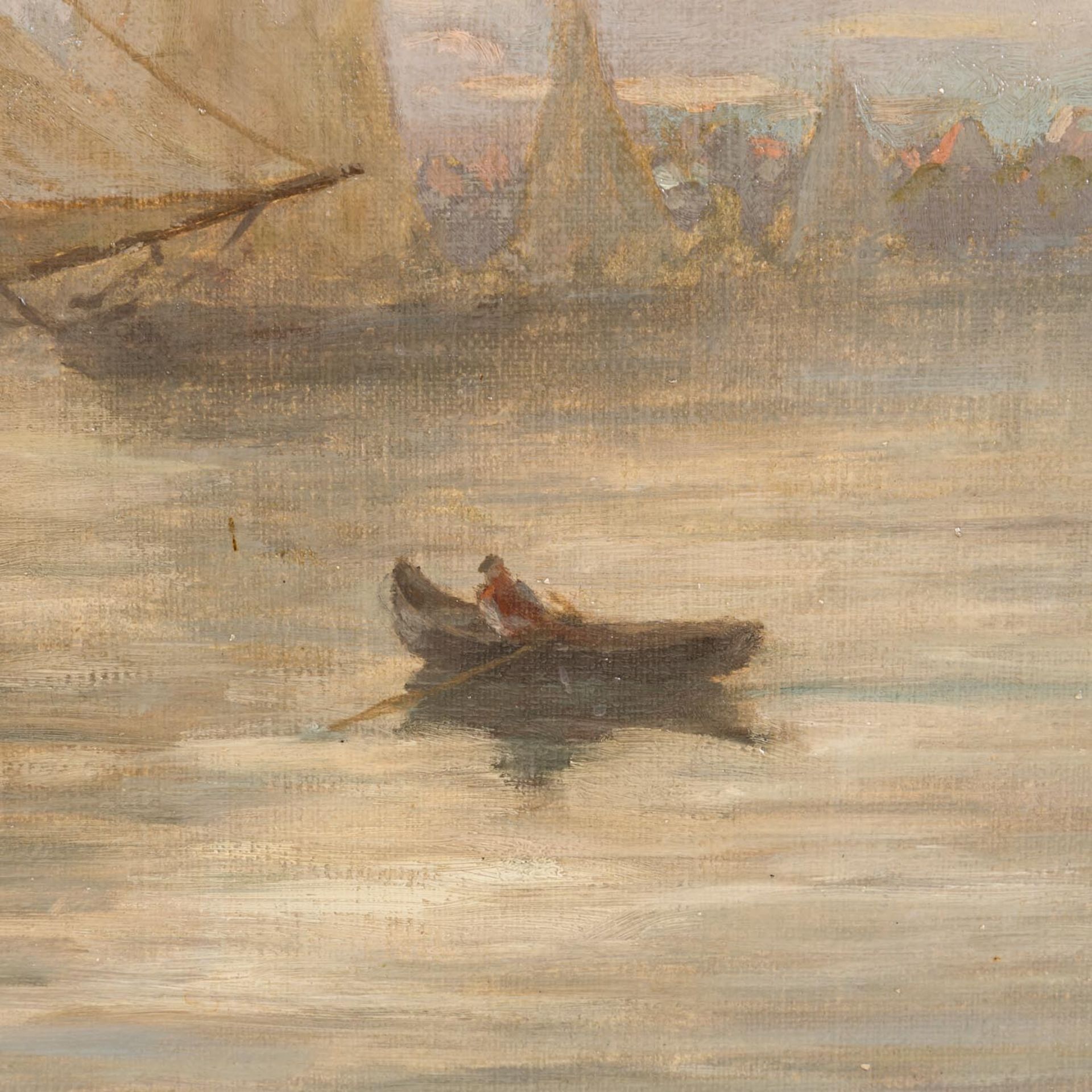 PIEPER, CHRISTIAN (1843-1934), "Segelschiffe im Hafen", - Image 4 of 7