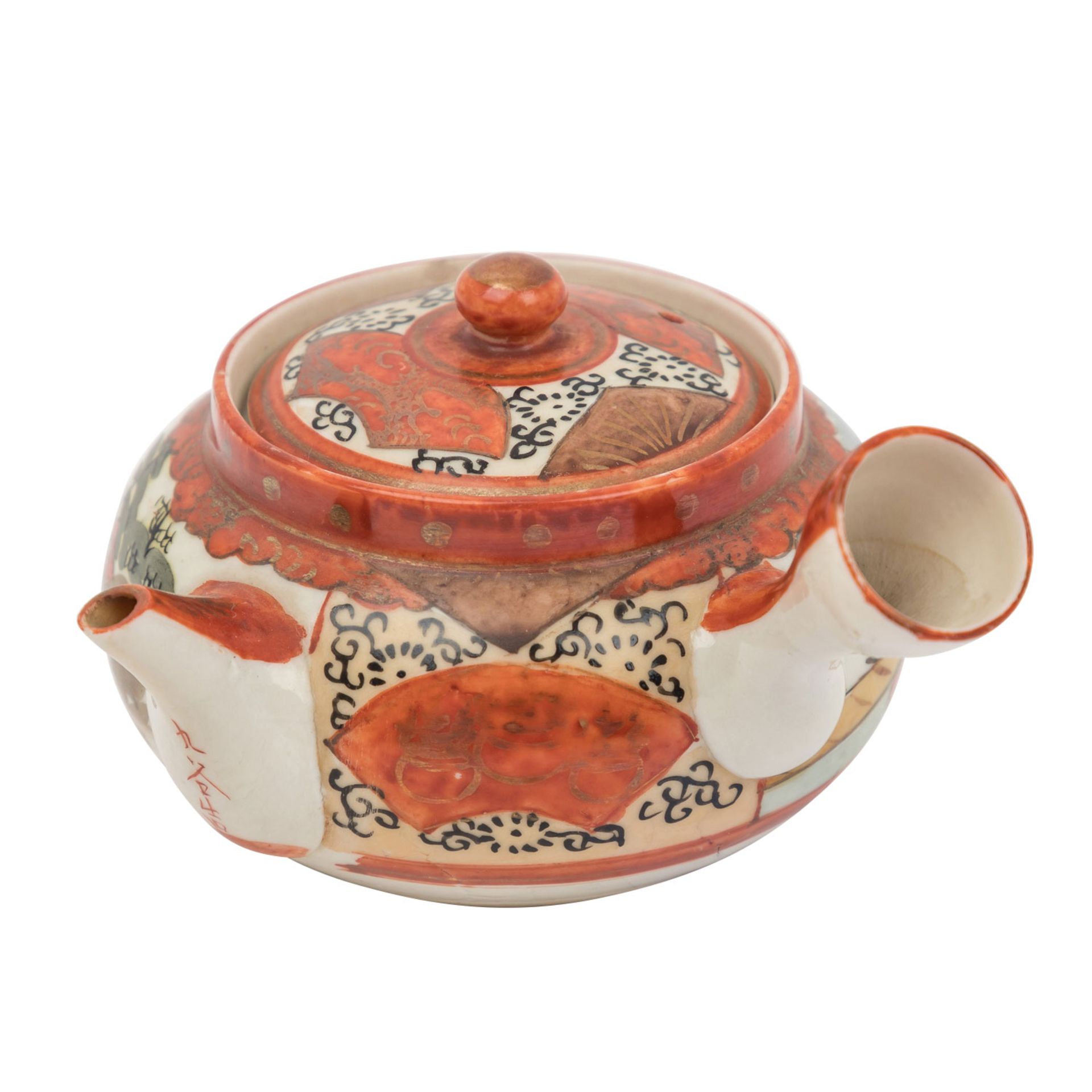 Konvolut Kutani-Porzellan und Kutani-Keramik, JAPAN, 19. Jh., 7-tlg.: - Image 4 of 4