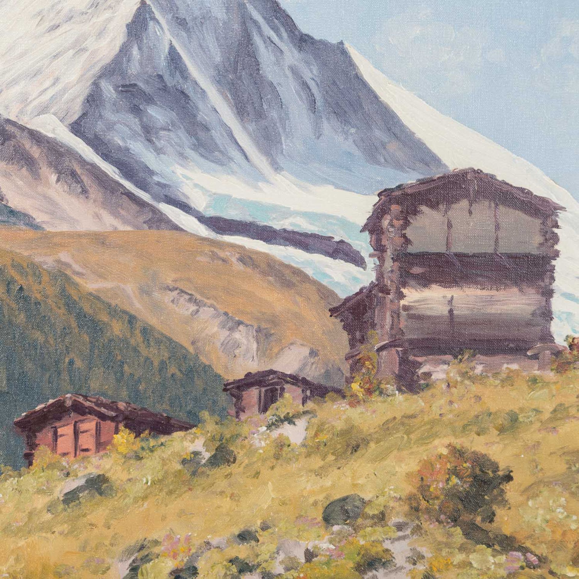 DUPLAIN, AMI-FERDINAND (1893-1966) "Blick auf einen Stadel und das Matterhorn" - Bild 4 aus 5