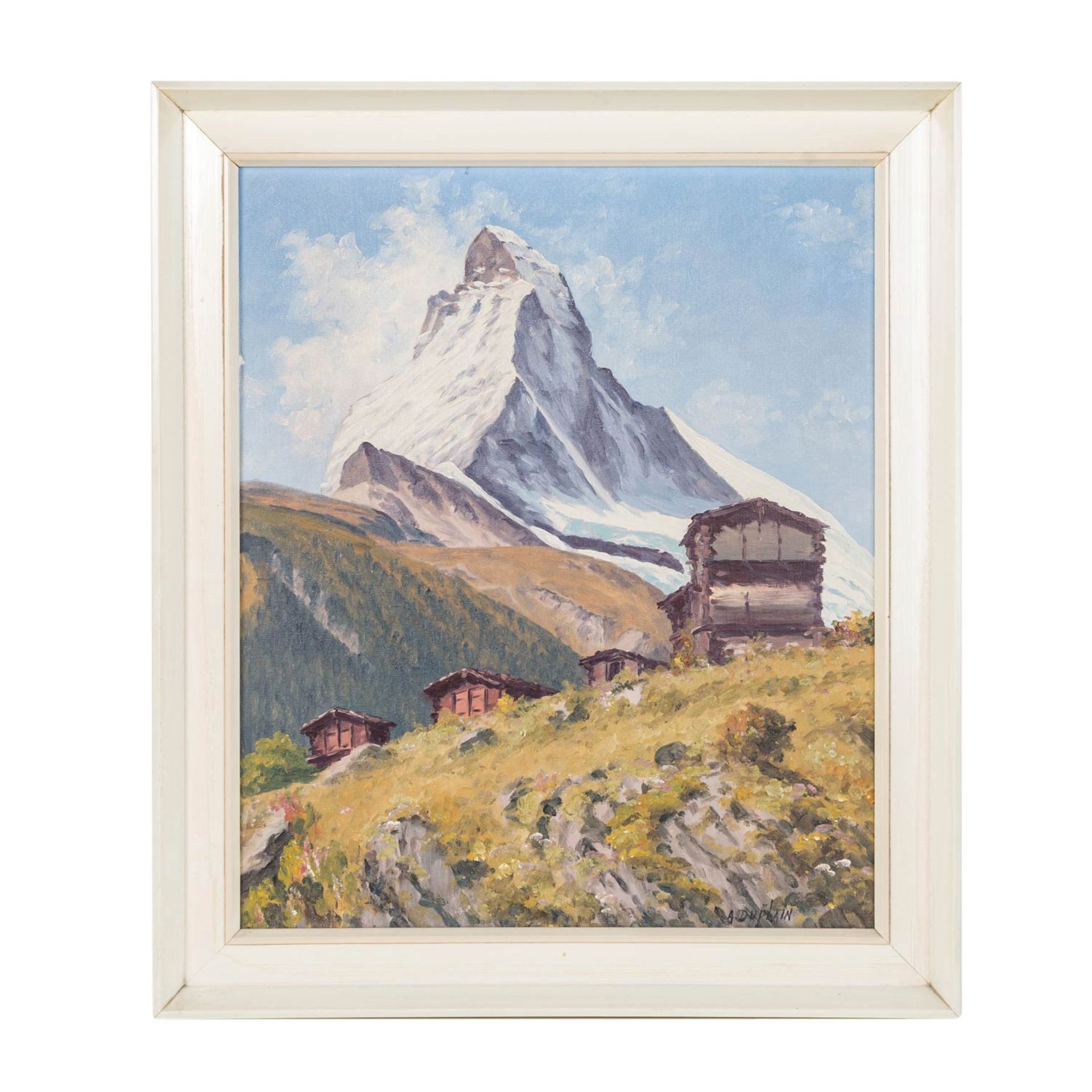 DUPLAIN, AMI-FERDINAND (1893-1966) "Blick auf einen Stadel und das Matterhorn" - Bild 2 aus 5