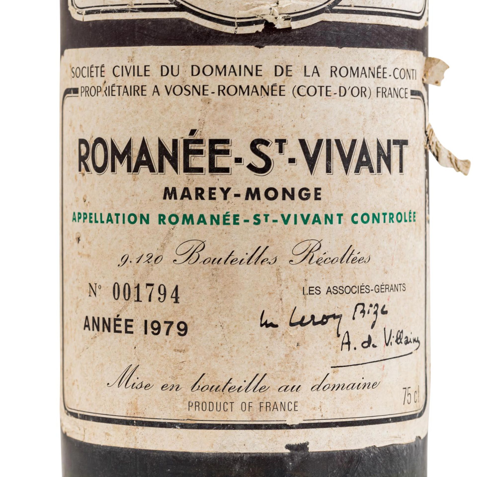 DOMAINE DE LA ROMANÉE-CONTI 1 Flasche ROMANÉE-SAINT-VIVANT 1979 - Bild 2 aus 5