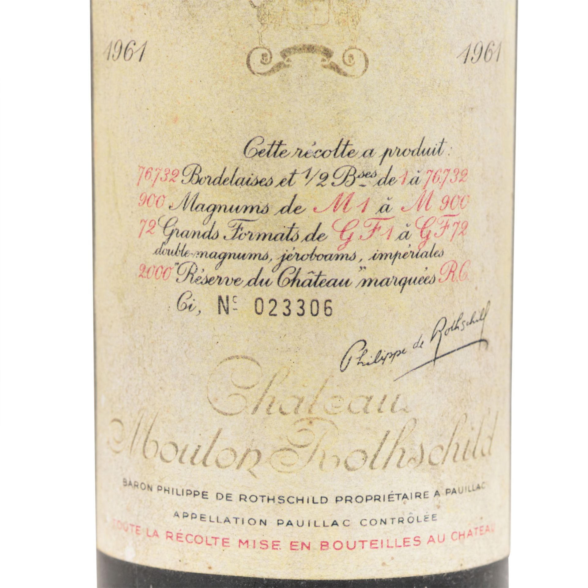 CHÂTEAU MOUTON 1 Flasche ROTHSCHILD 1961 - Bild 2 aus 5