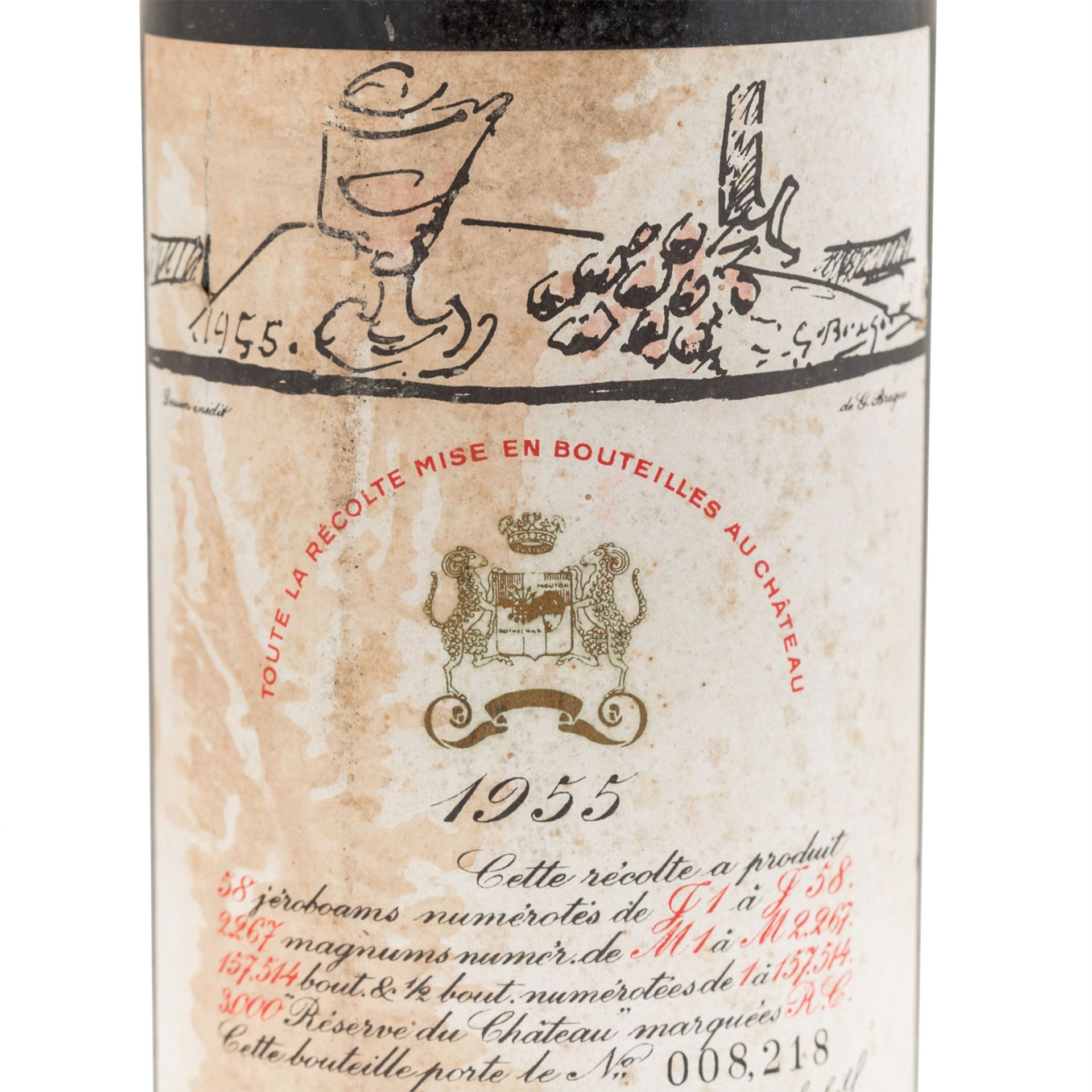 CHÂTEAU MOUTON 1 Flasche ROTHSCHILD 1955 - Bild 3 aus 5