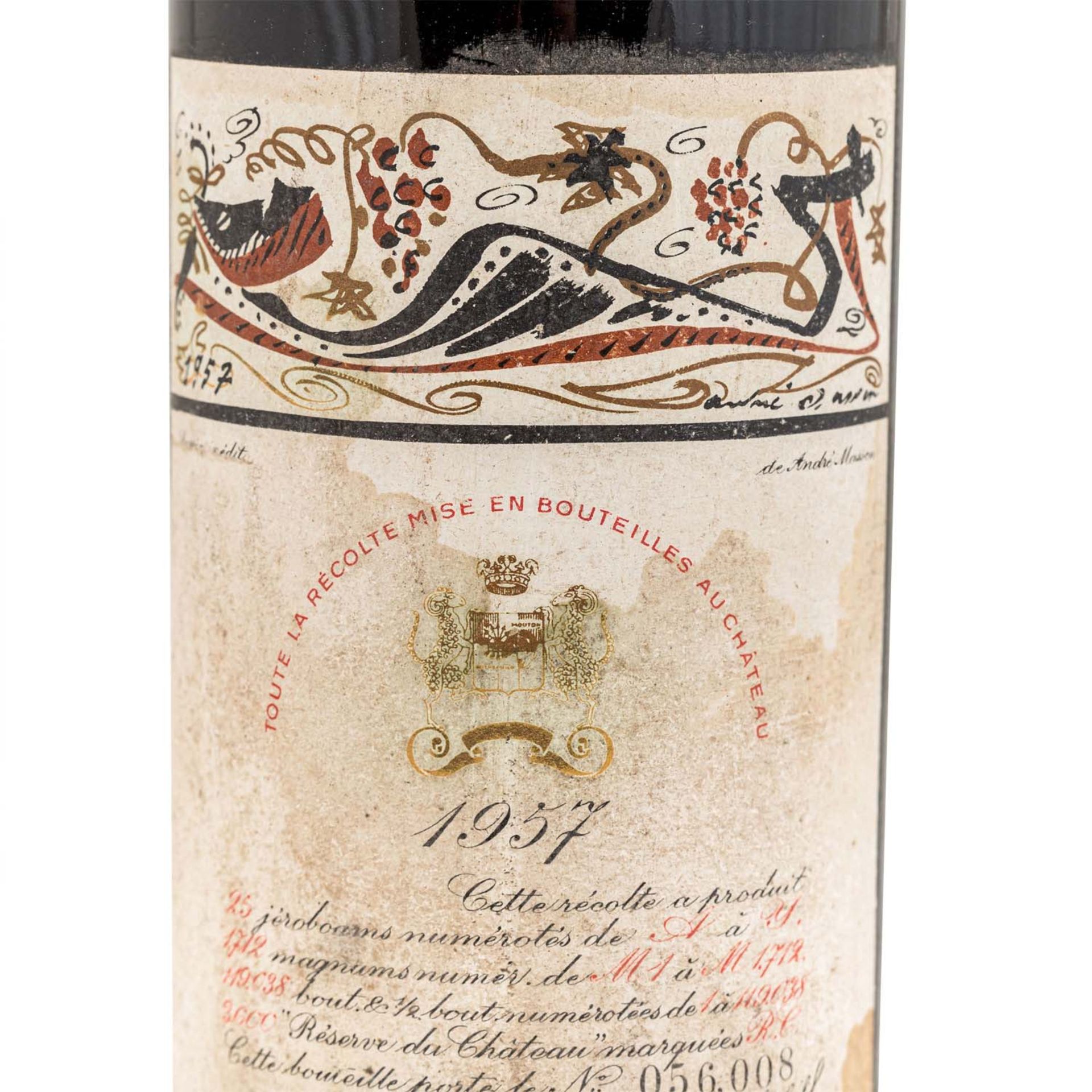 CHÂTEAU MOUTON 1 Flasche ROTHSCHILD 1957 - Bild 2 aus 6