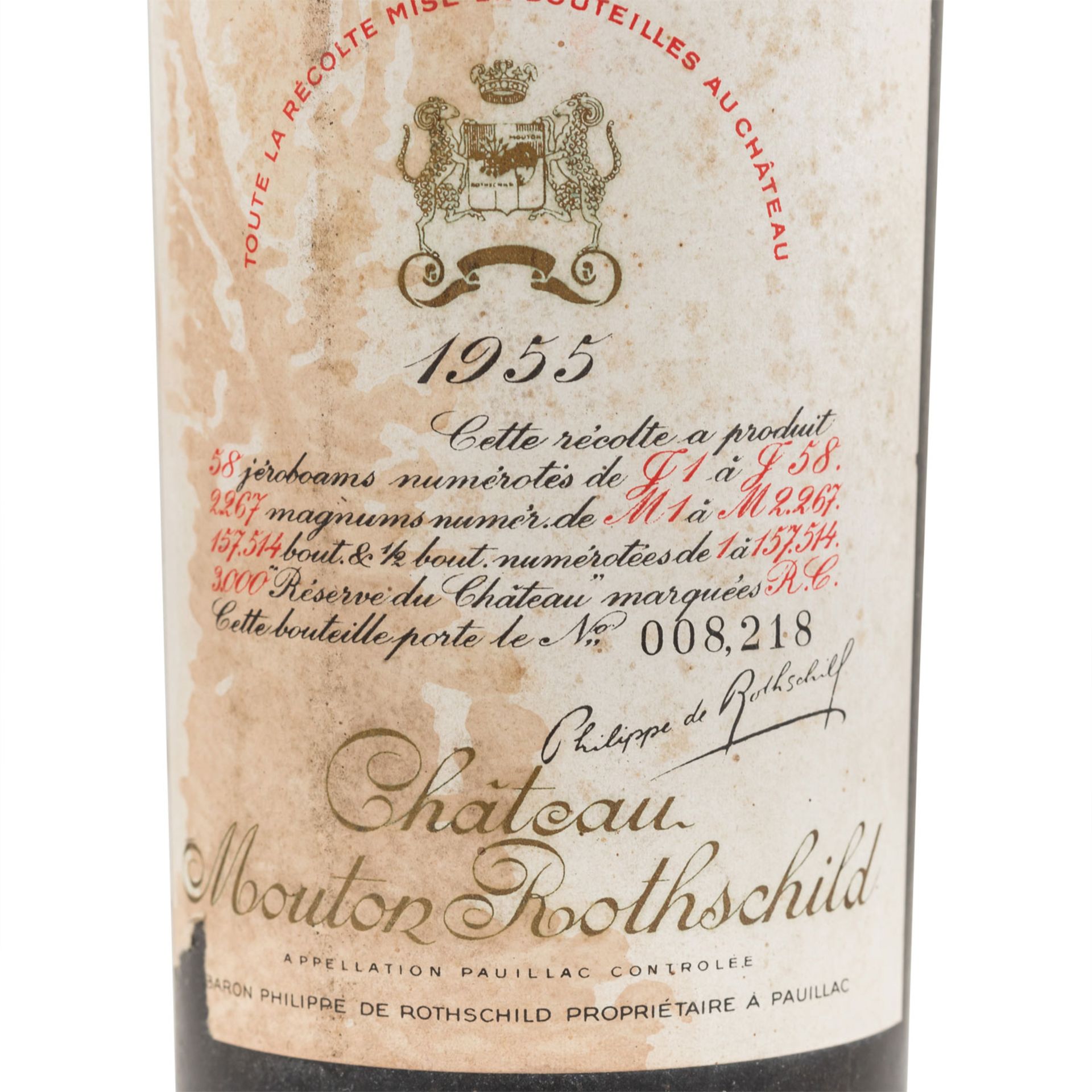 CHÂTEAU MOUTON 1 Flasche ROTHSCHILD 1955 - Bild 4 aus 5