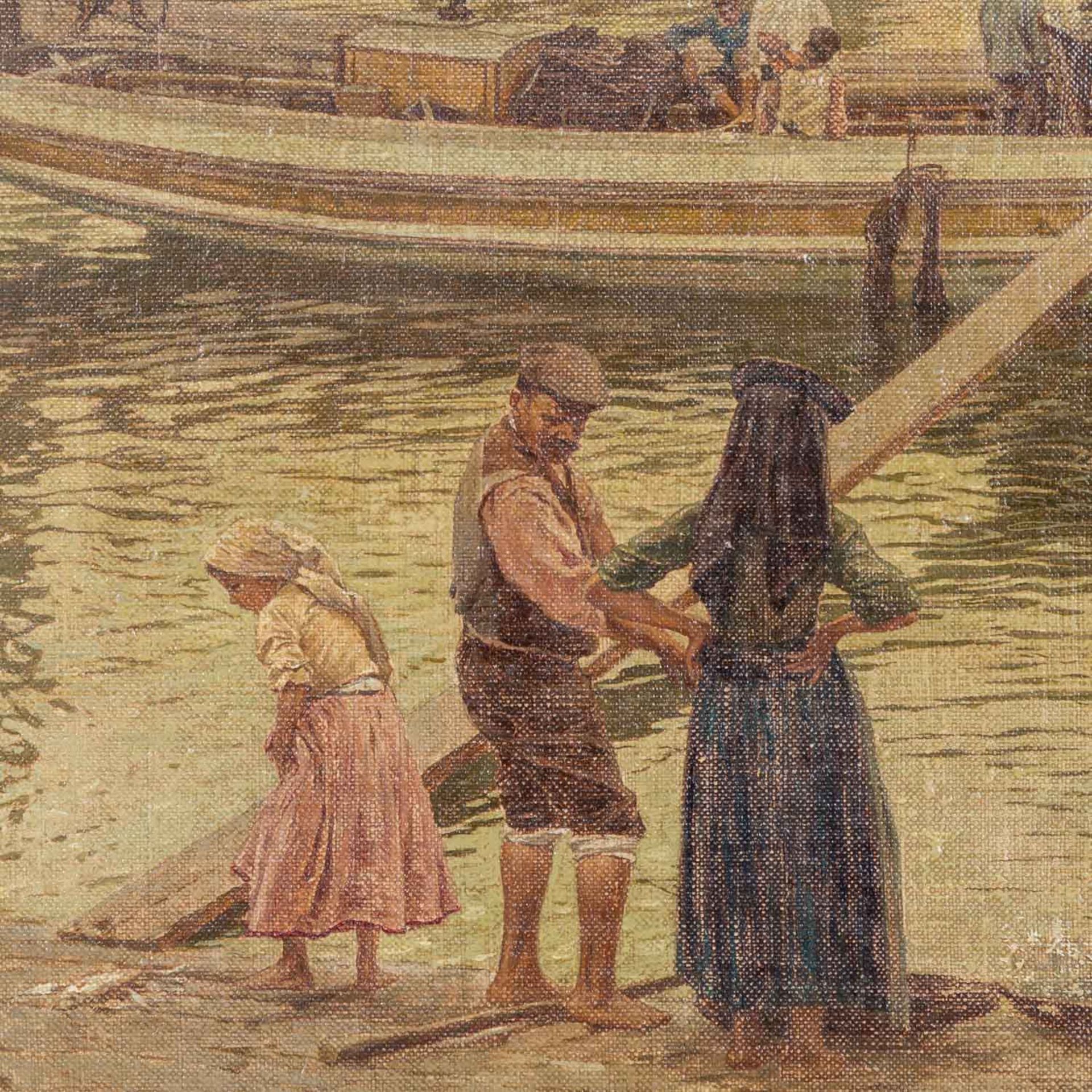 MEYER-WALDECK, KUNZ (1859-1953), "Muschelsammlerinnen und Segelschiffe am Strand", - Bild 4 aus 7