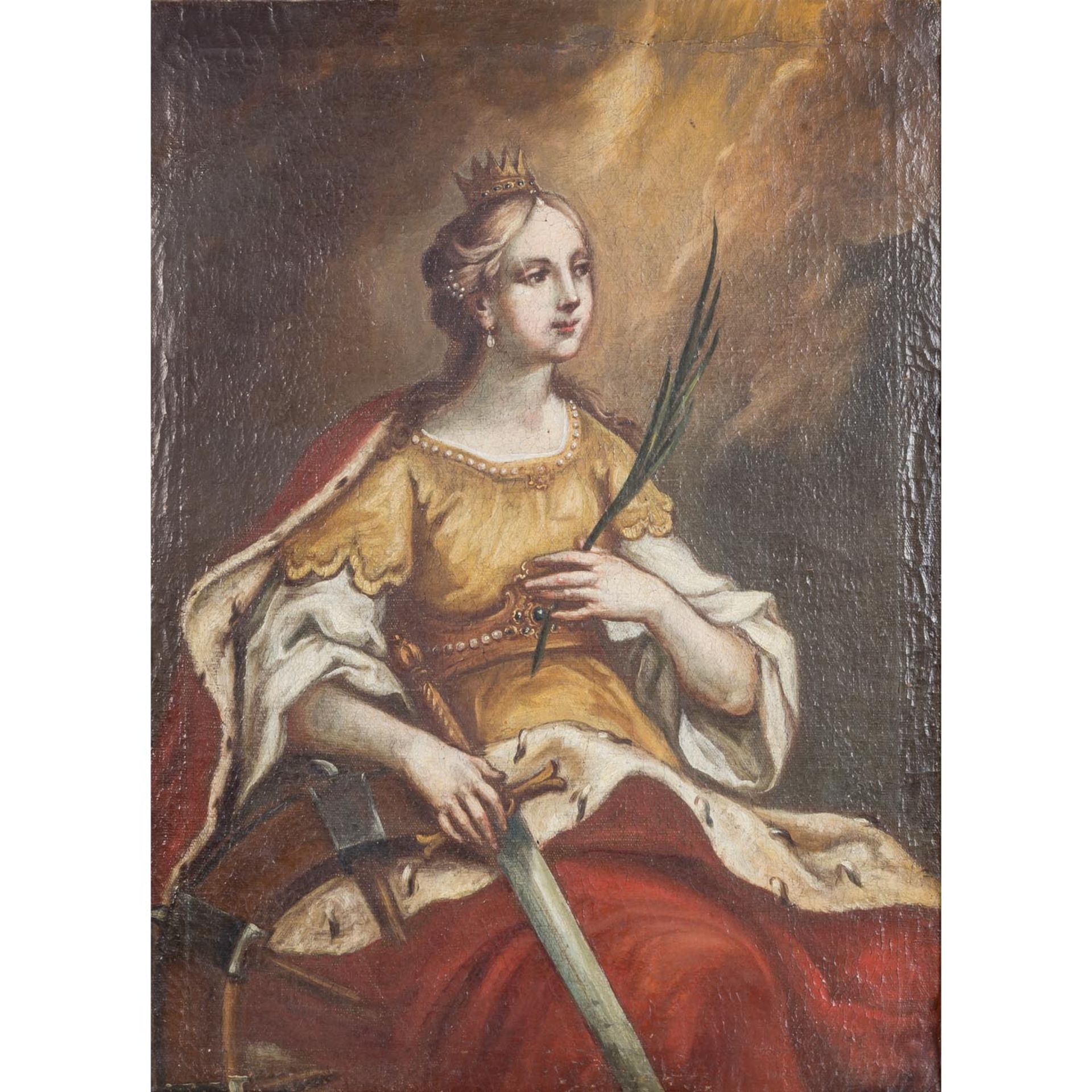 SÜDDEUTSCHER BAROCKMALER 18. Jh., "Heilige Katharina von Alexandrien",