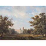 BECKER, AUGUST (1822-1887), "Dessau, Blick über den Park auf das Schloss",