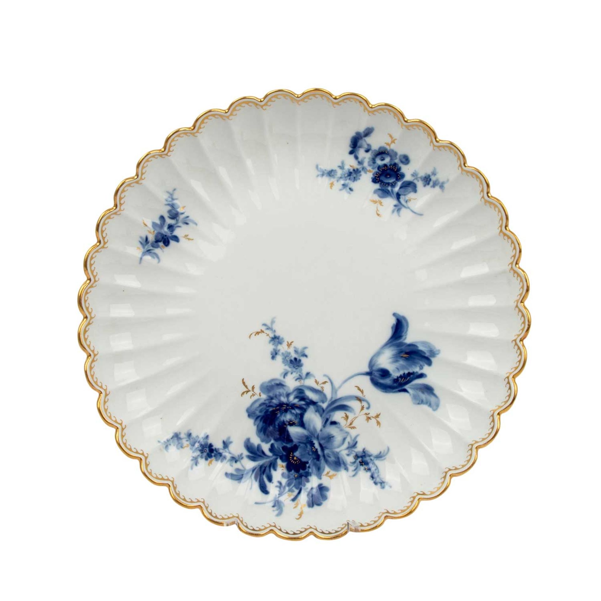 MEISSEN 2 Schalen 'Blaue Blume mit Goldgräsern und Insekten', 1. Wahl, ab 1924. - Bild 2 aus 8