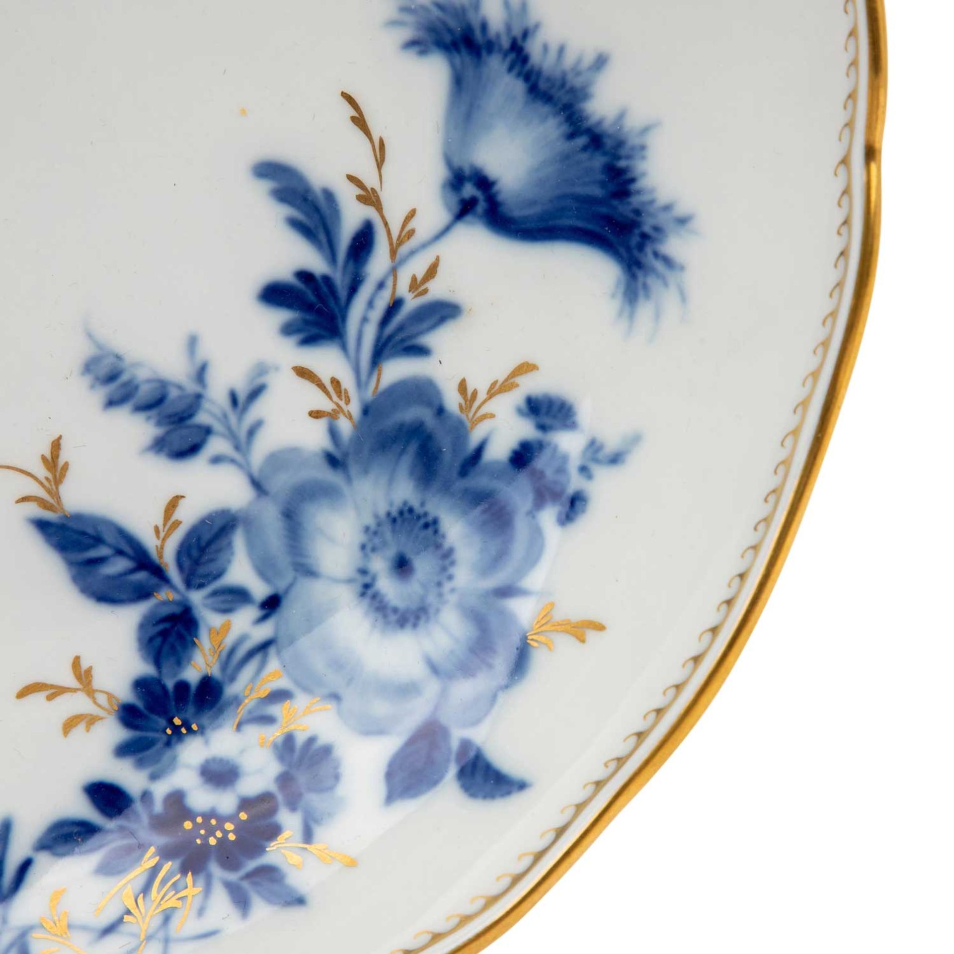 MEISSEN 2 Schalen 'Blaue Blume mit Goldgräsern und Insekten', 1. Wahl, ab 1924. - Bild 6 aus 8