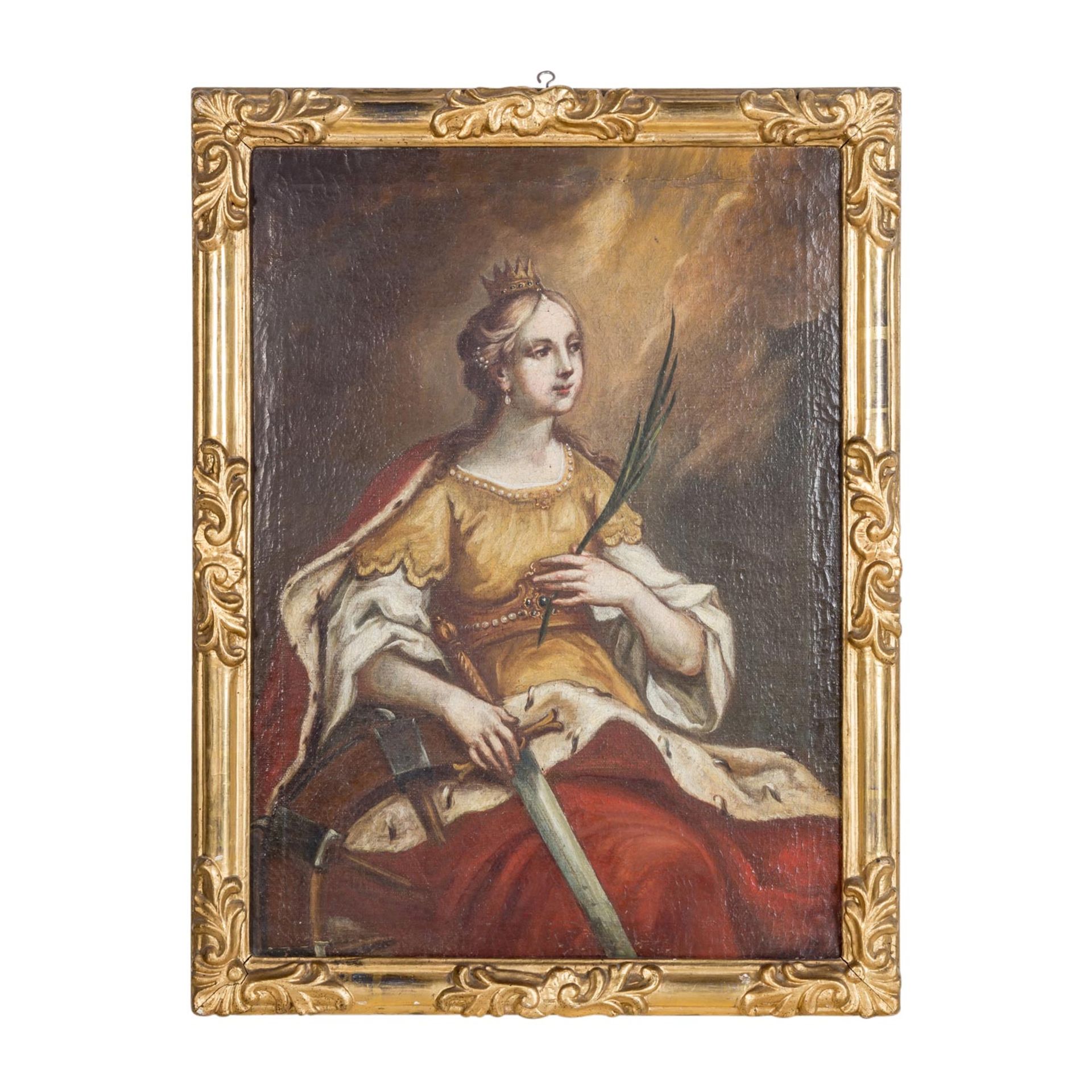 SÜDDEUTSCHER BAROCKMALER 18. Jh., "Heilige Katharina von Alexandrien", - Bild 2 aus 5