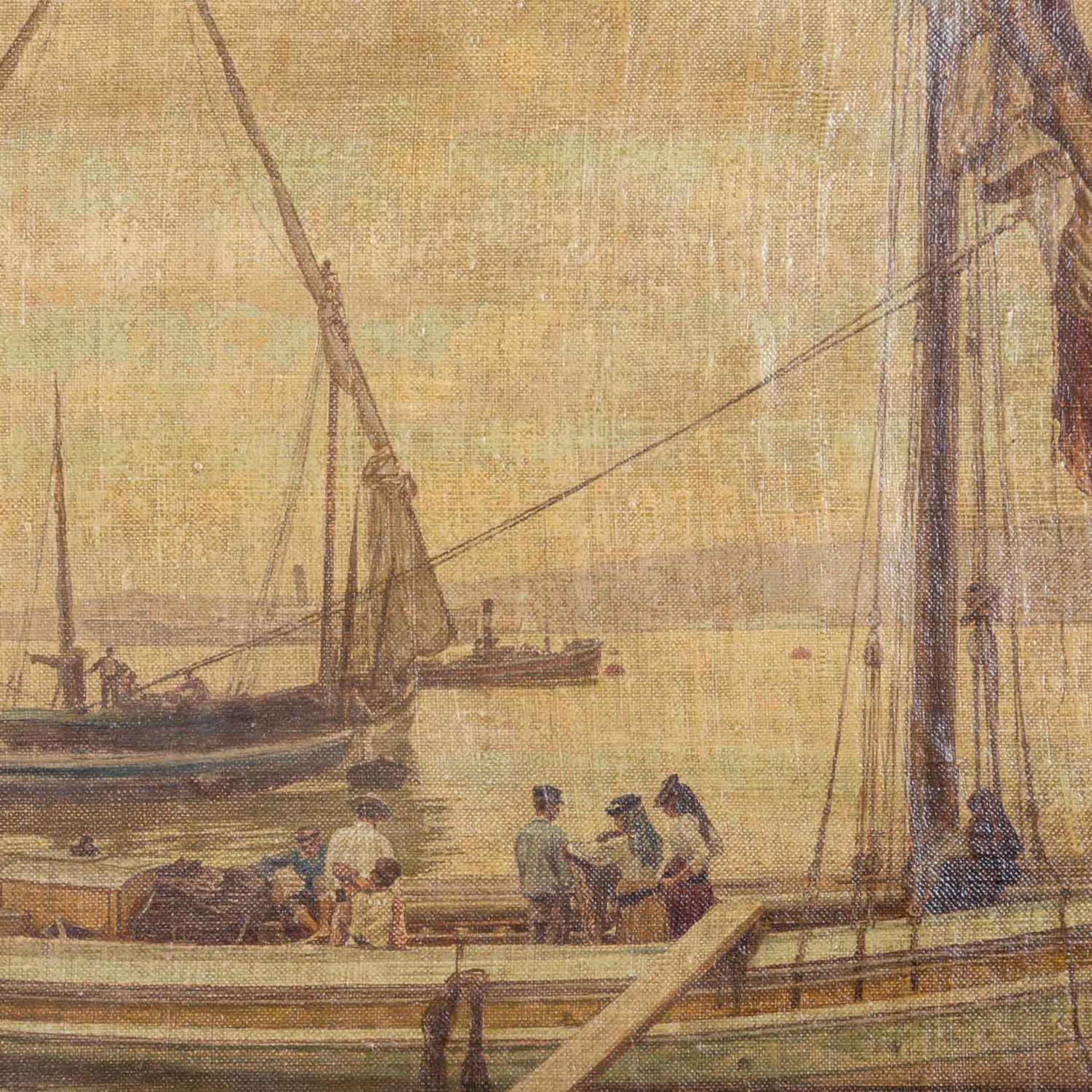 MEYER-WALDECK, KUNZ (1859-1953), "Muschelsammlerinnen und Segelschiffe am Strand", - Bild 5 aus 7