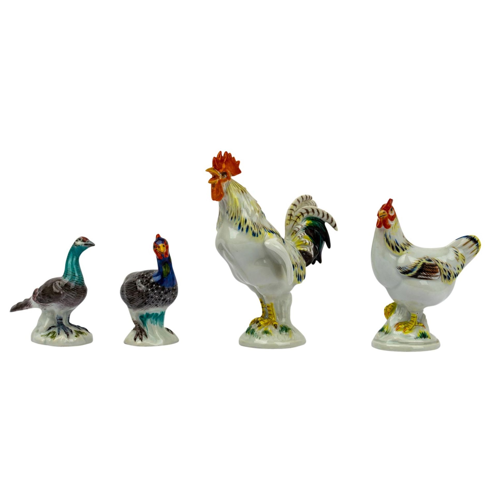 MEISSEN 4-tlg Konvolut Miniatur Vogelfiguren, 20. Jh.