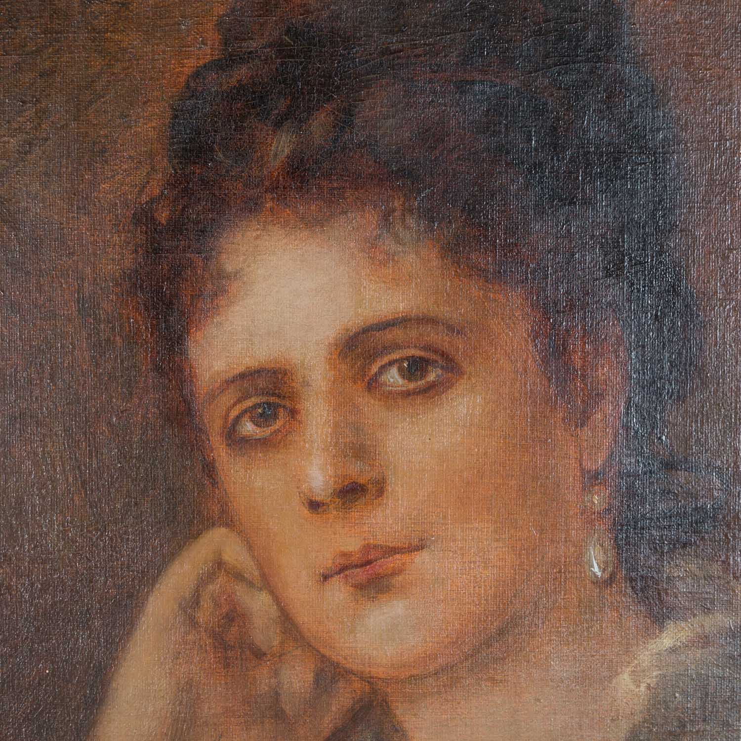 LENBACH, FRANZ von (1836-1904), "Portrait einer jungen Frau in weißem Kleid", - Image 4 of 10