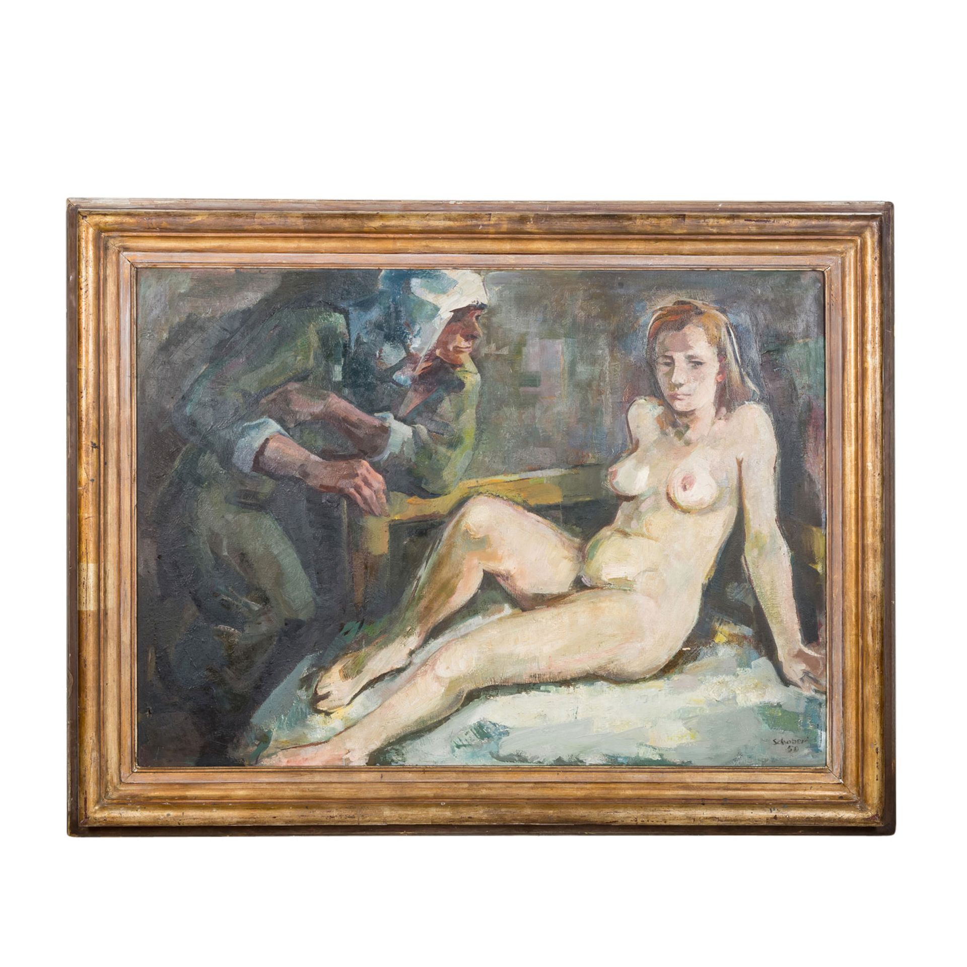 SCHOBER, PETER JAKOB (1897-1983), "Kupplerin (Akt mit Figur)", - Bild 2 aus 10