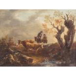 BARKER OF BATH, THOMAS (1769-1846), "Hirten mit Kühen an einem Ufer",