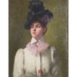 CASSAT, Mary, ATTRIBUIERT / UMKREIS (M. C.: 1844-1926), "Mondäne Dame mit Federhut",