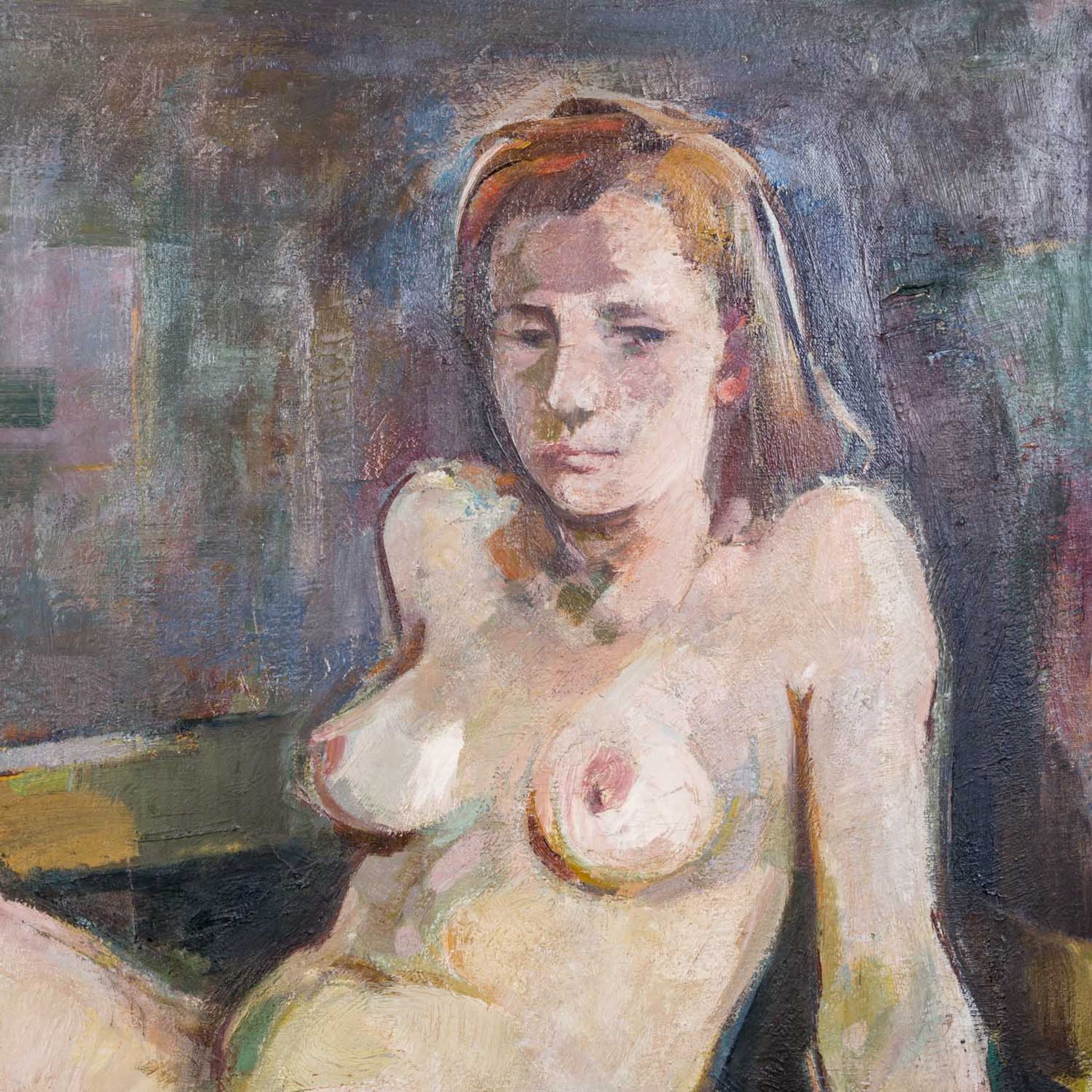 SCHOBER, PETER JAKOB (1897-1983), "Kupplerin (Akt mit Figur)", - Bild 4 aus 10