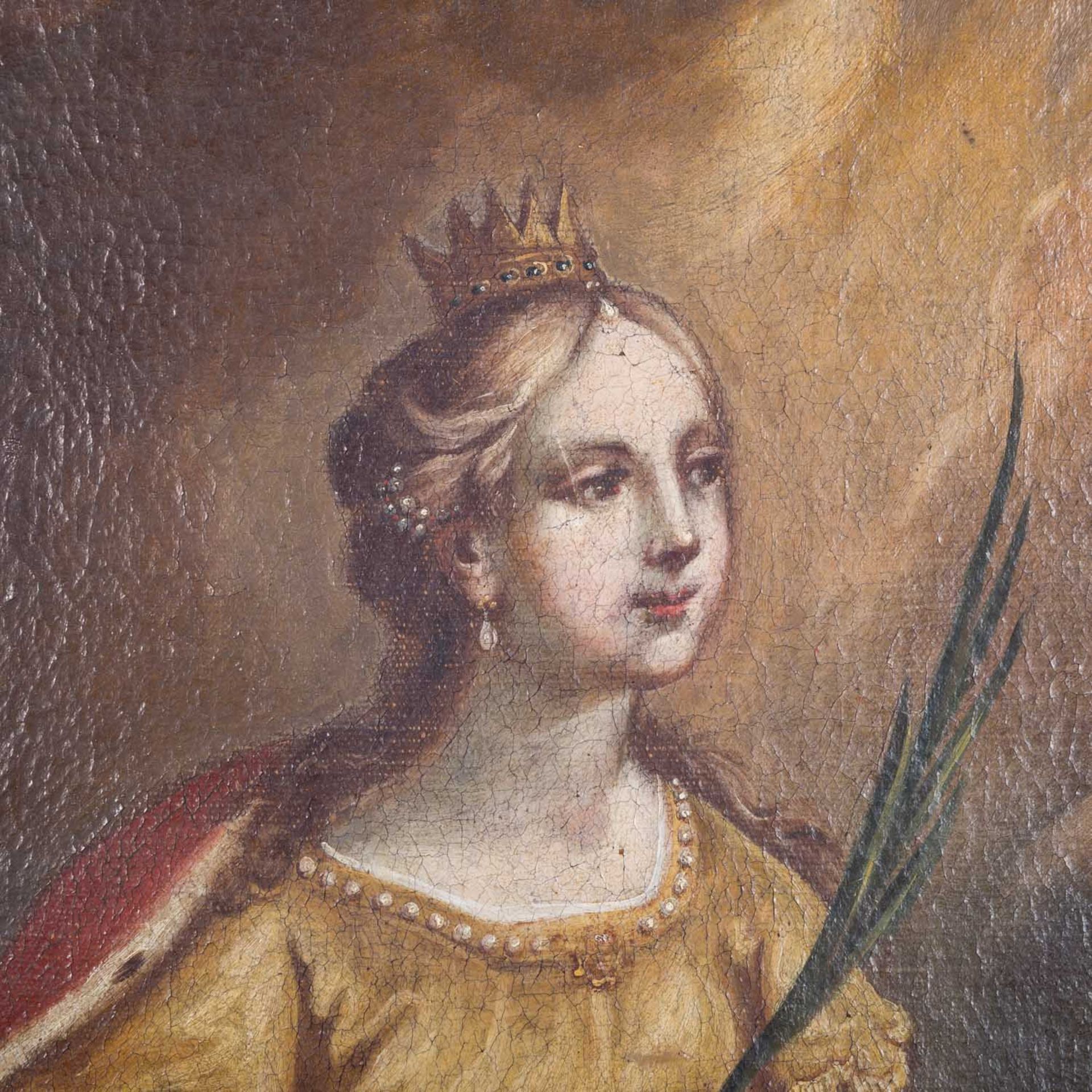 SÜDDEUTSCHER BAROCKMALER 18. Jh., "Heilige Katharina von Alexandrien", - Bild 3 aus 5