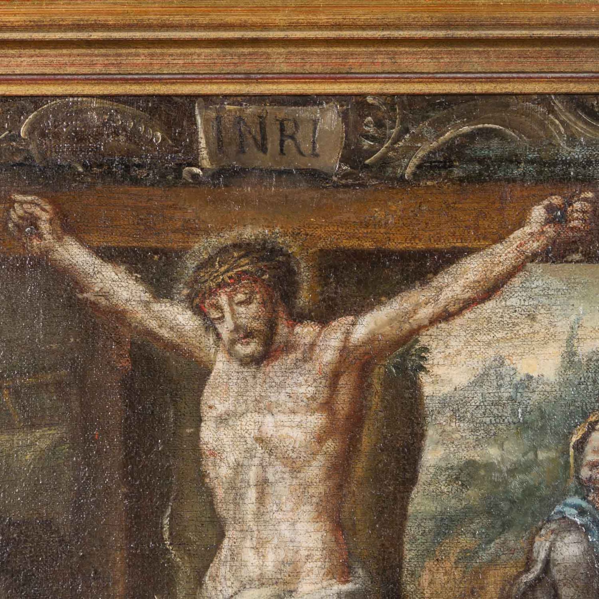 MALER des Alpenraums 18. Jh., "Kreuzigung und vier Szenen aus dem Christusleben", - Image 4 of 7