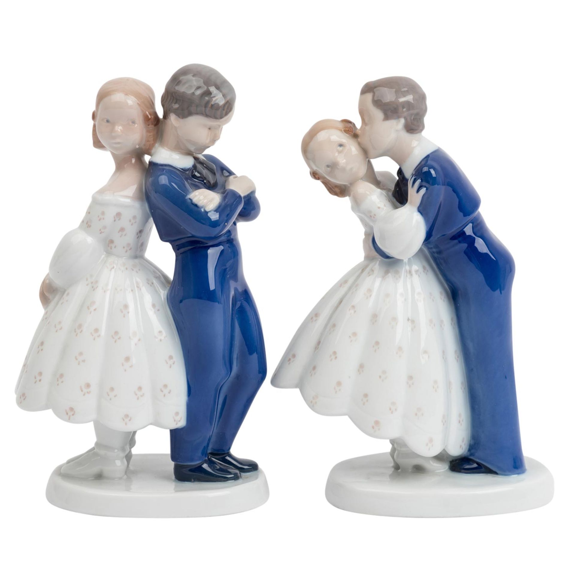 BING & GRÖNDAHL zwei Figurengruppen, 1960er Jahre.