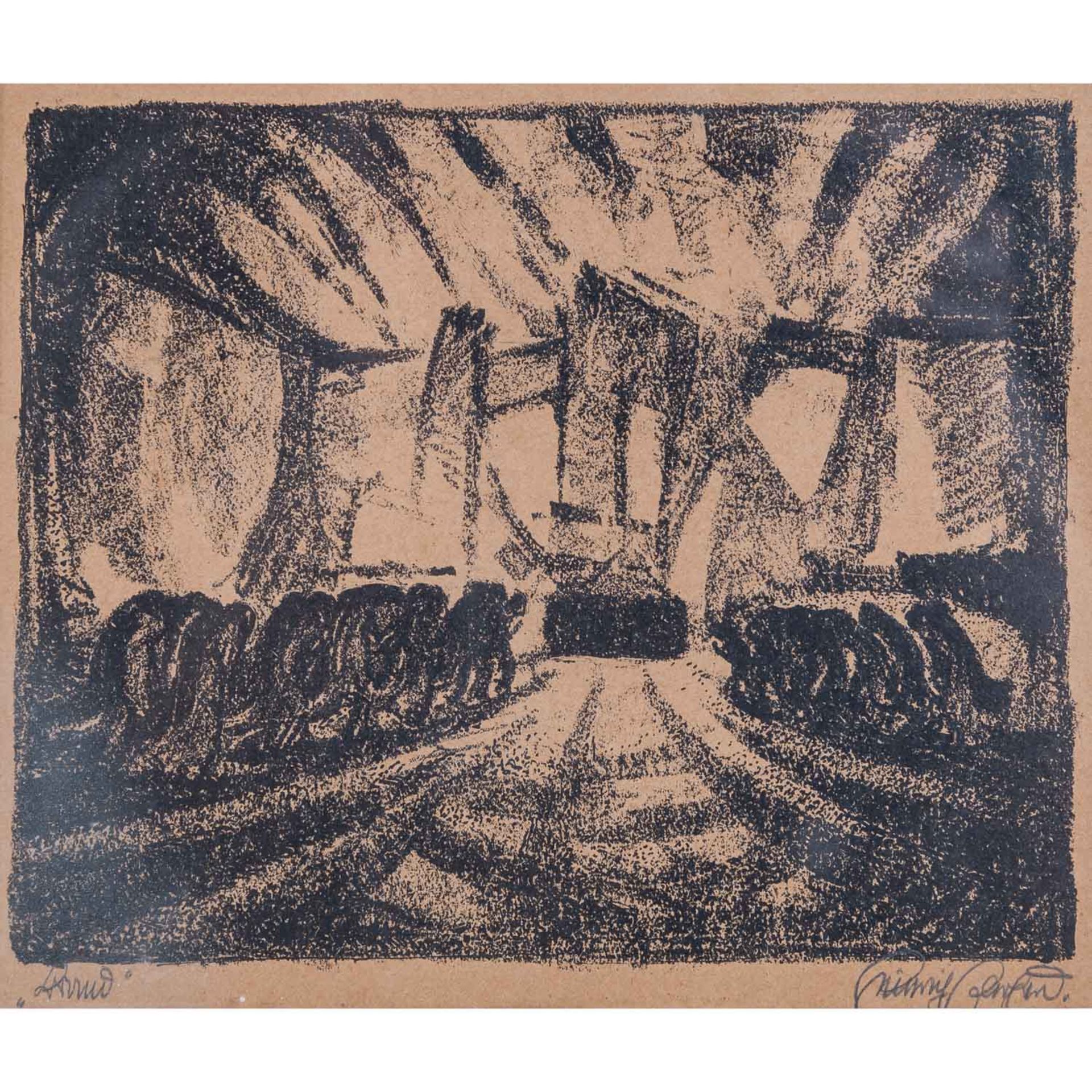 EBERHARD, HEINRICH (1884-1973), 2 Papierarbeiten: Zeichnung und Lithographie, - Image 2 of 5