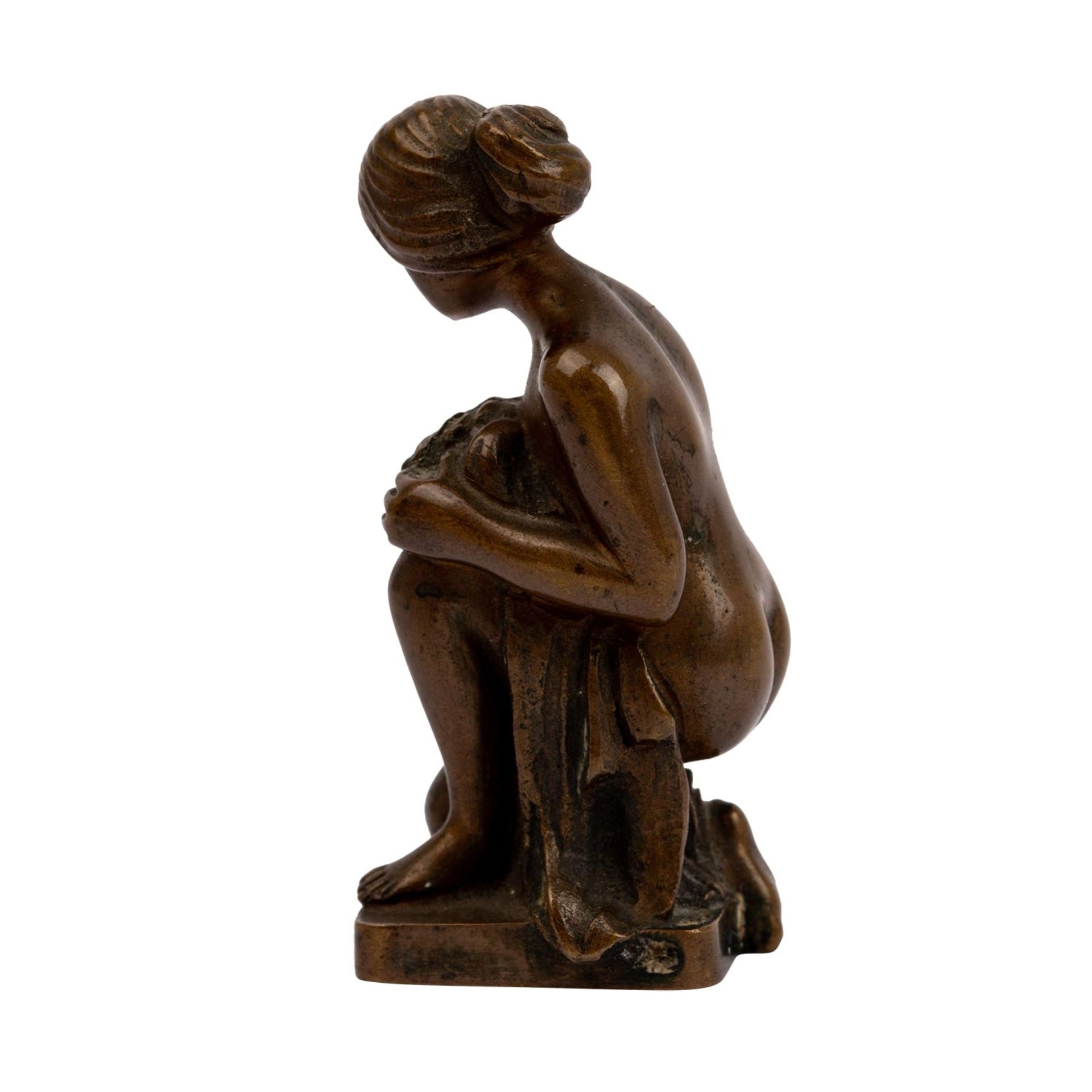 JUGENDSTIL wohl WIENER BRONZE kleine Aktfigur als Petschaft, 1. H. 20. Jh. - Bild 3 aus 6