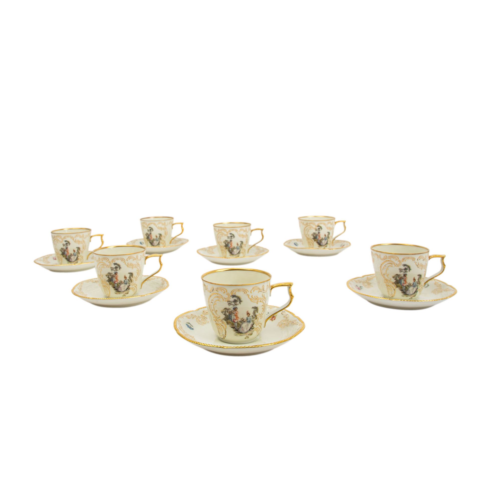 ROSENTHAL Kaffeeservice f. 7 Personen 'Sanssouci Hoeroldt-Arkadien', 20. Jh. - Image 3 of 7